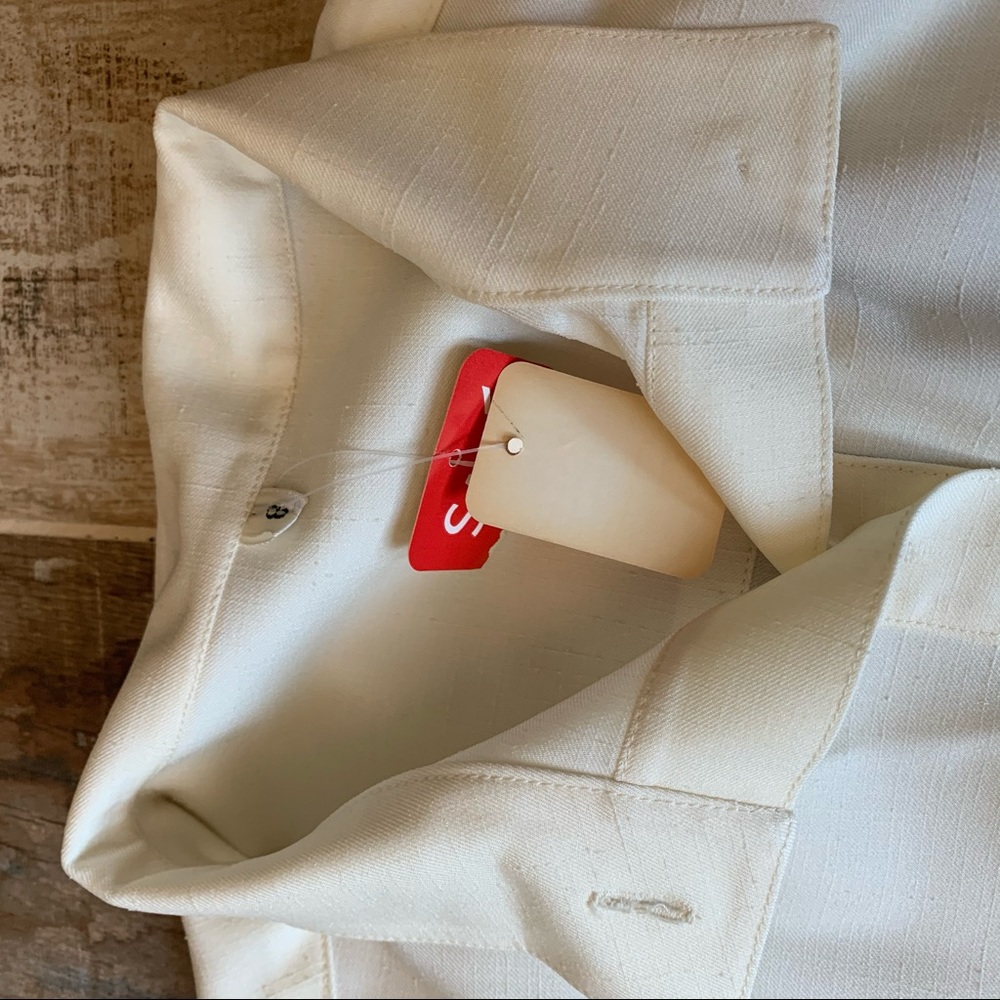 ✨ NWT Vintage 70’s Cream Light Jacket Button Down - Picture 7 of 11